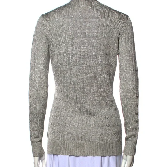 Ralph Lauren Black Label Metallic V-neck cardigan - M - Picture 3 of 4